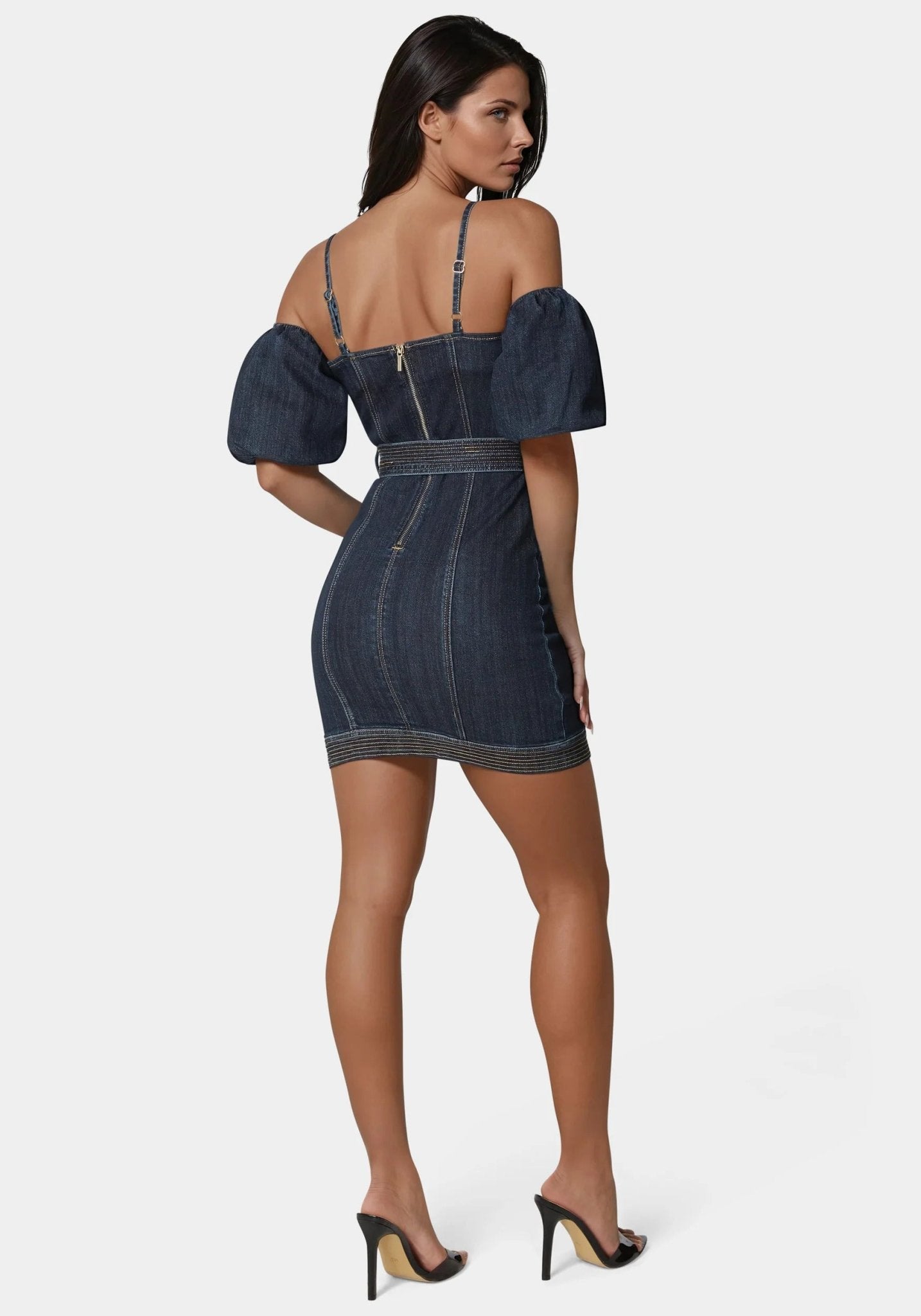 Fitted Denim Dress - RewearHau