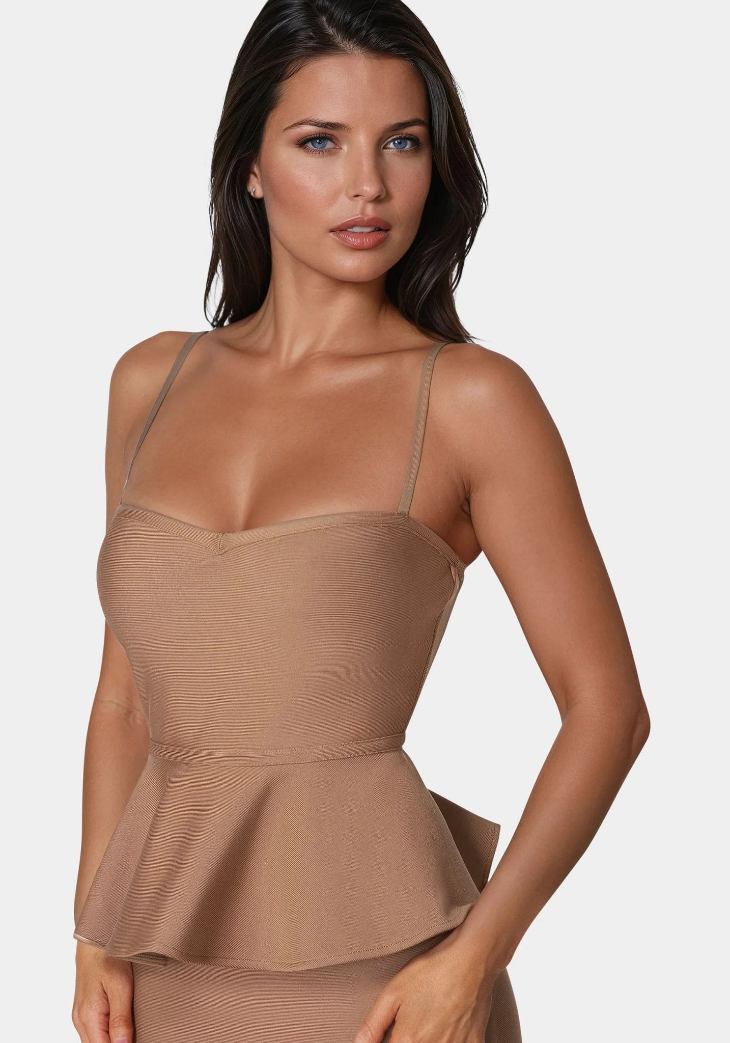 Peplum Bandage Midi Dress - RewearHau