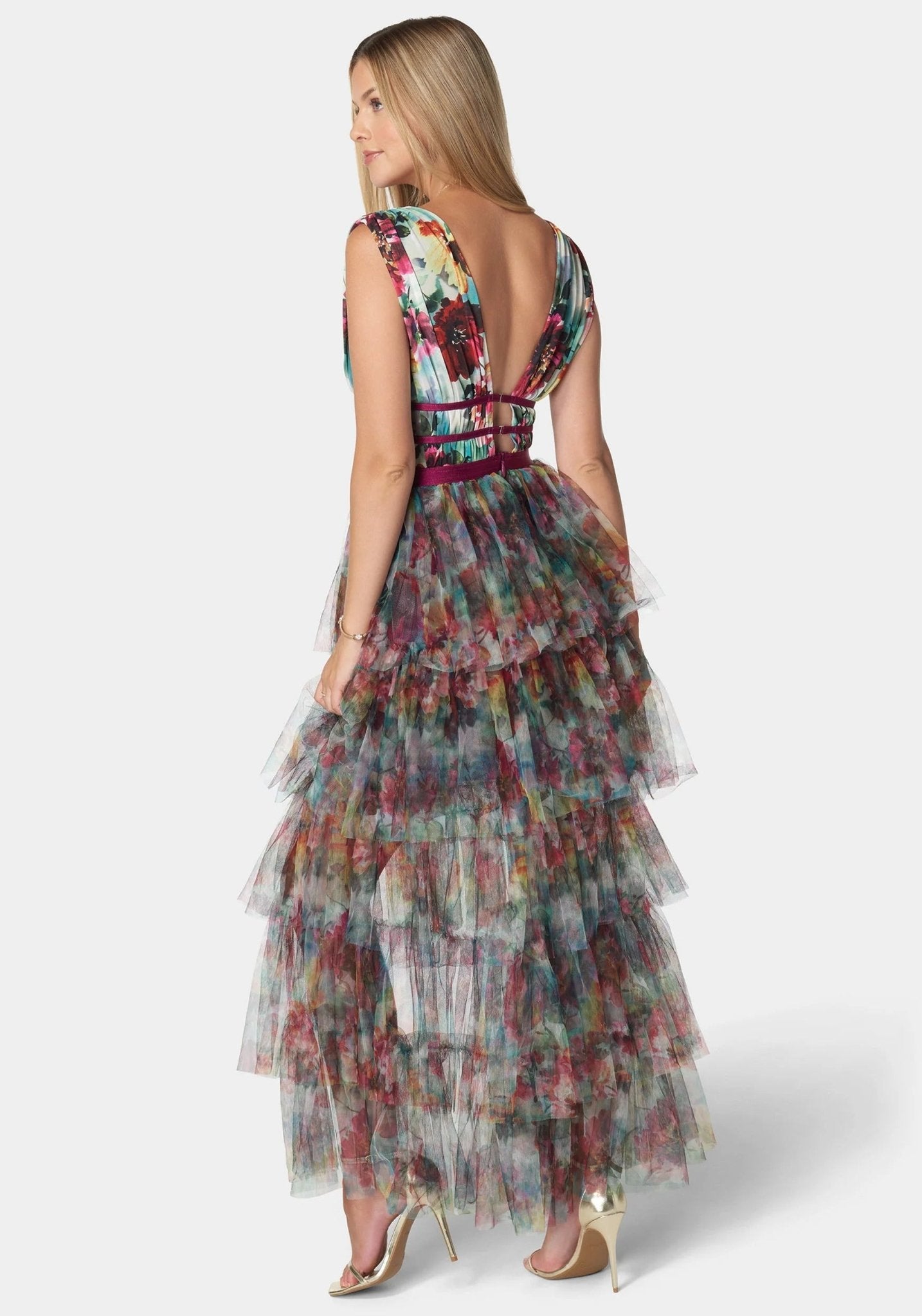Tiered High Low Mesh Dress - RewearHau