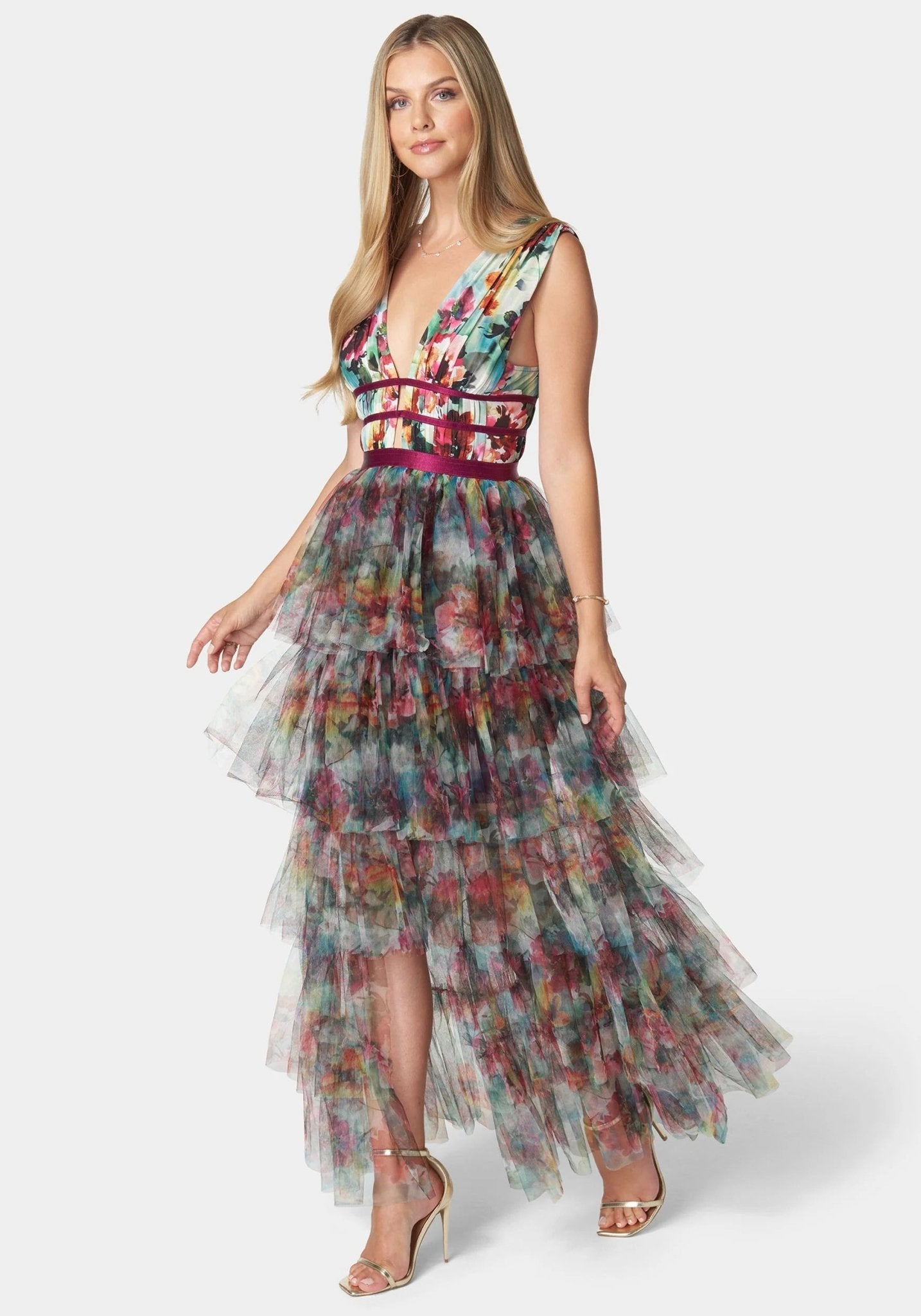 Tiered High Low Mesh Dress - RewearHau