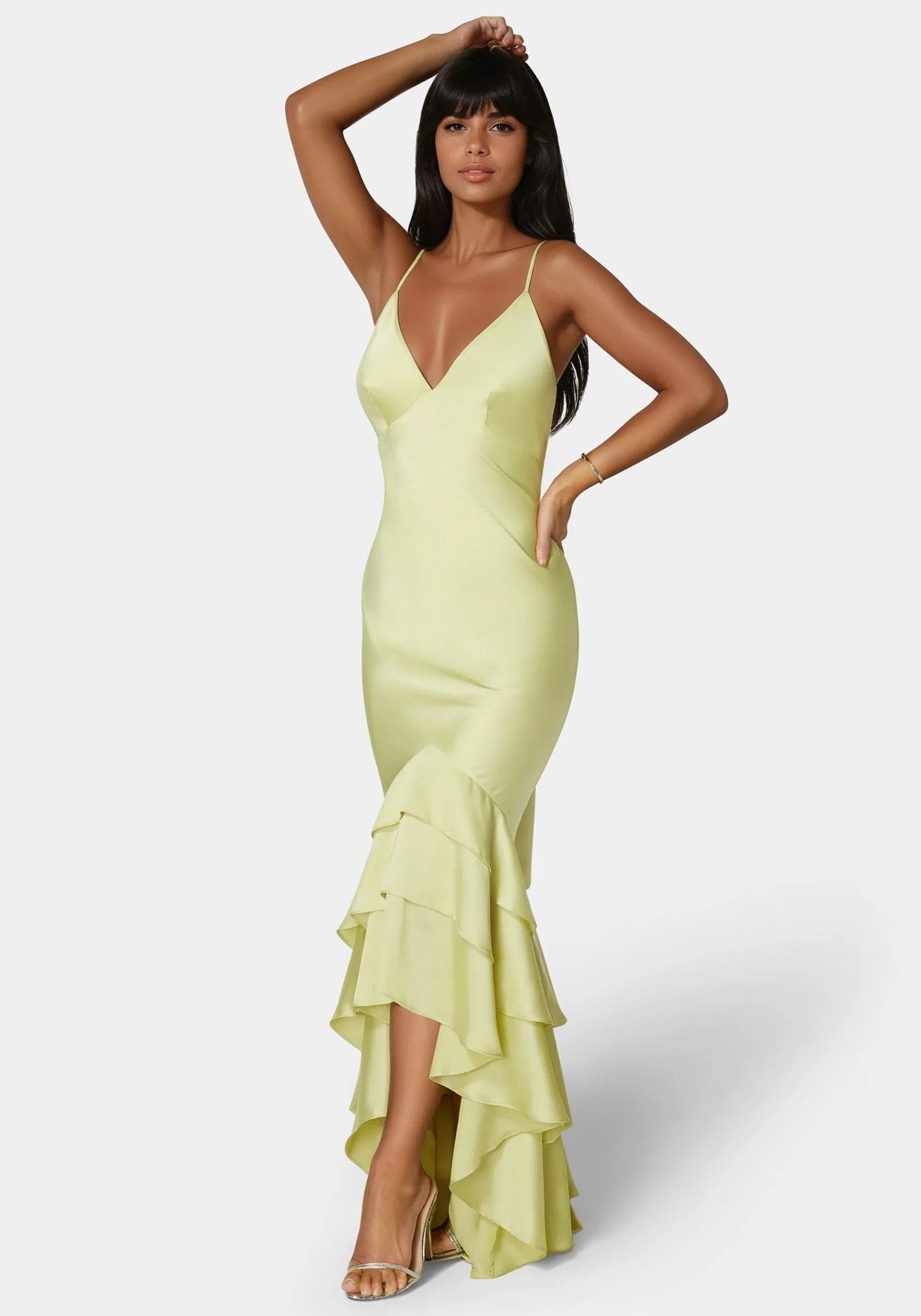 Tiered Satin High Low Gown - RewearHau