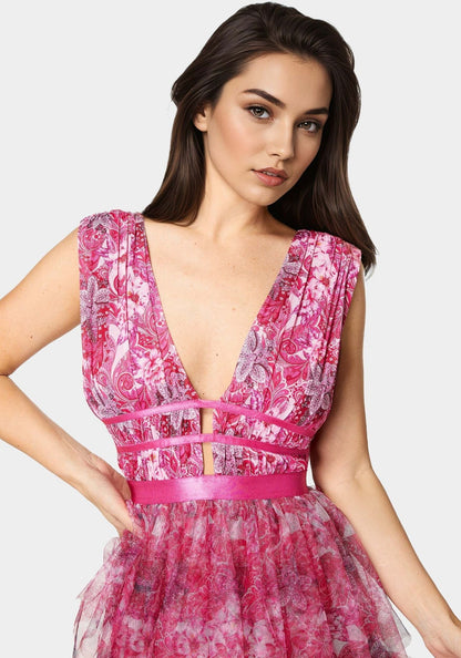 Tiered High Low Mesh Dress - RewearHau